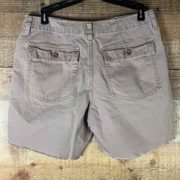 Madewell Cutoff Fatigue Tan Khaki Shorts Raw Rolled Hem Size 27 - Picture 5 of 10